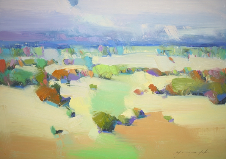 Desert View, Original oil Painting, Handmade artwork, One of a Kind          